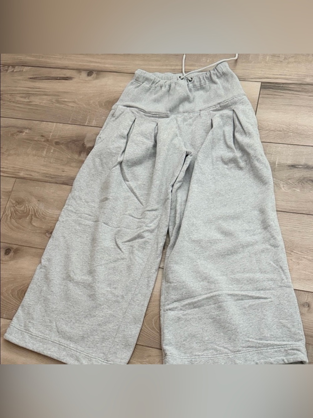 We The Free Light Gray Boot Cut Wide-Leg Sweatpants